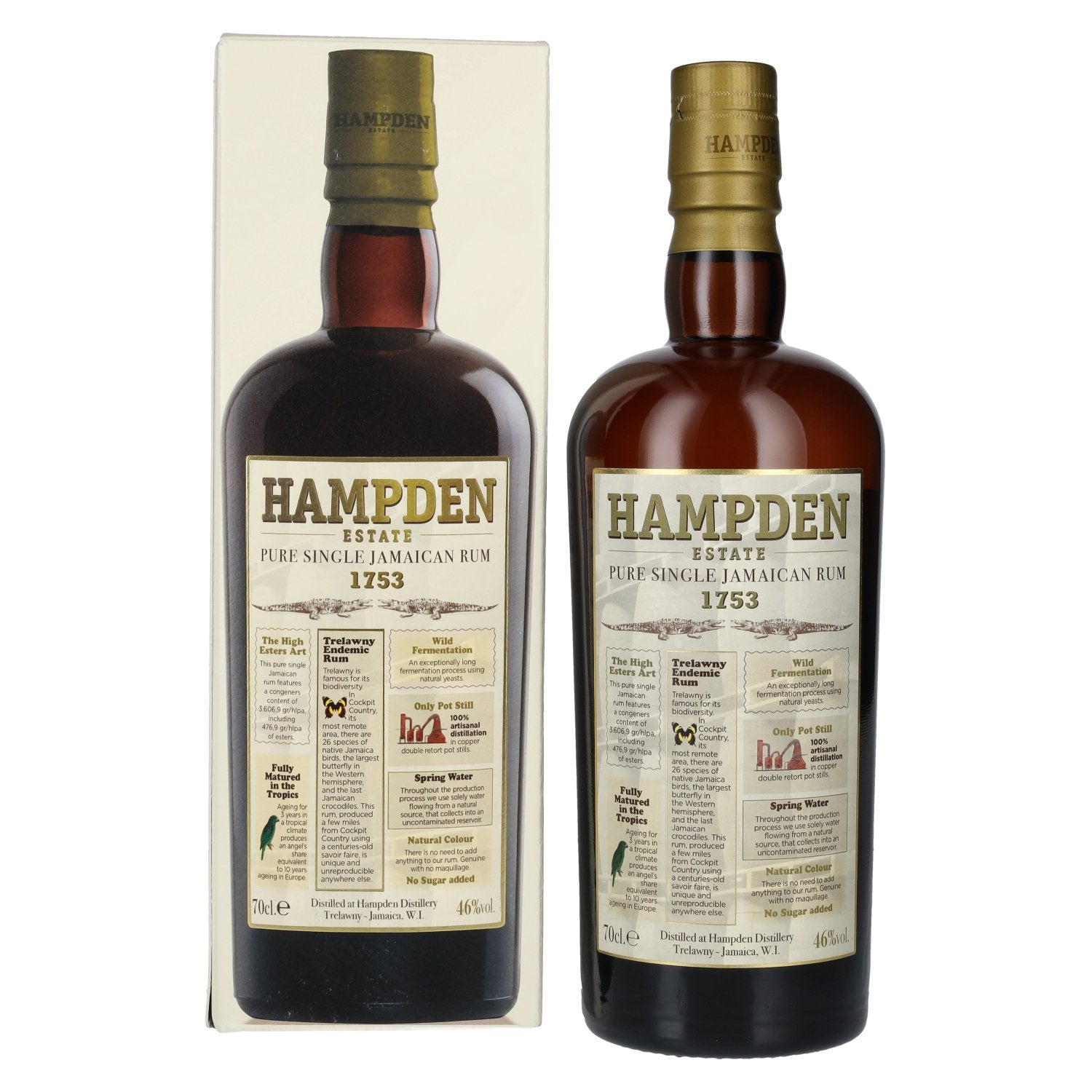 Hampden Estate 1753 3 Years Old Pure Single Jamaican Rum 46% Vol. 0,7l in Giftbox