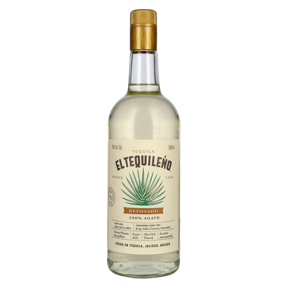 El Tequileno Reposado 100% Agave 38% Vol. 1l