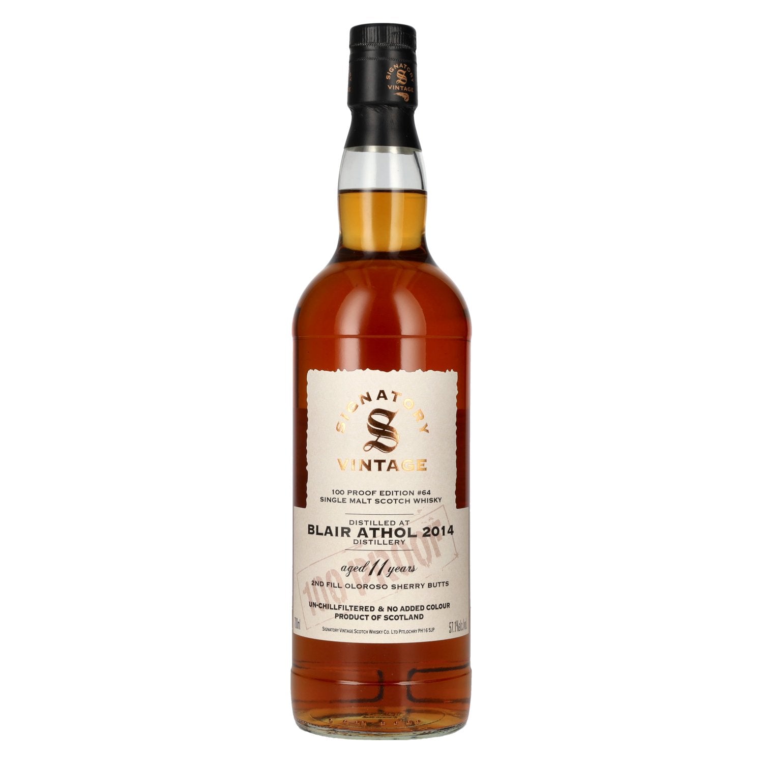 Signatory Vintage 100 Proof Edition BLAIR ATHOL 11 Years Old Single Malt #64 2014 57,1% Vol. 0,7l