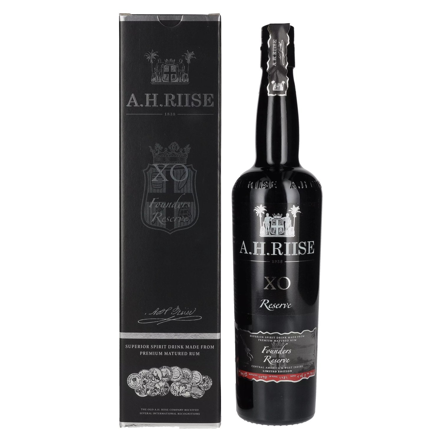 A.H. Riise X.O. FOUNDERS RESERVE Superior Spirit Drink #4 45,1% Vol. 0,7l in Giftbox
