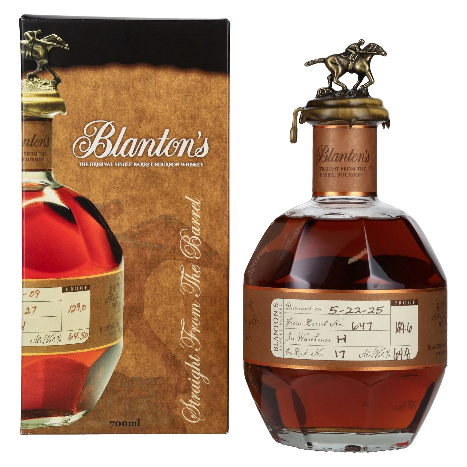 Blanton's STRAIGHT FROM THE BARREL BOURBON 64,8% Vol. 0,7l in Giftbox
