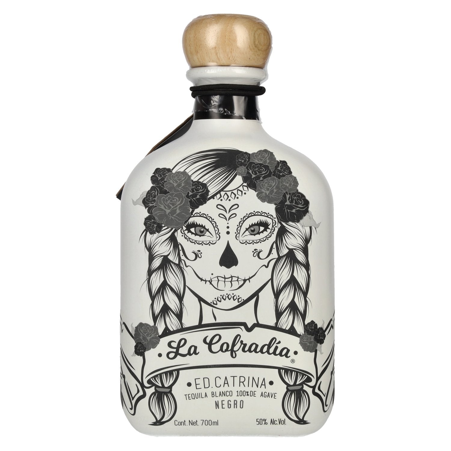 La Cofradia ED. CATRINA Tequila Blanco 100% de Agave NEGRO 50% Vol. 0,7l