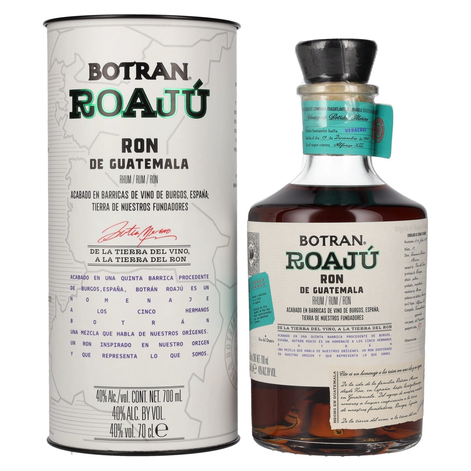 Botran ROAJU Ron de Guatemala Rum 40% Vol. 0,7l in Giftbox