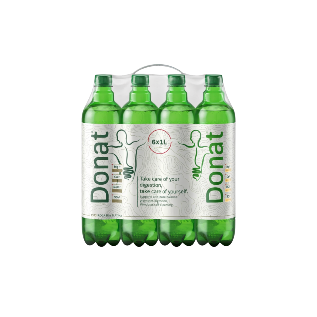 Natural mineral water Donat, 1l 6 bottles per pack