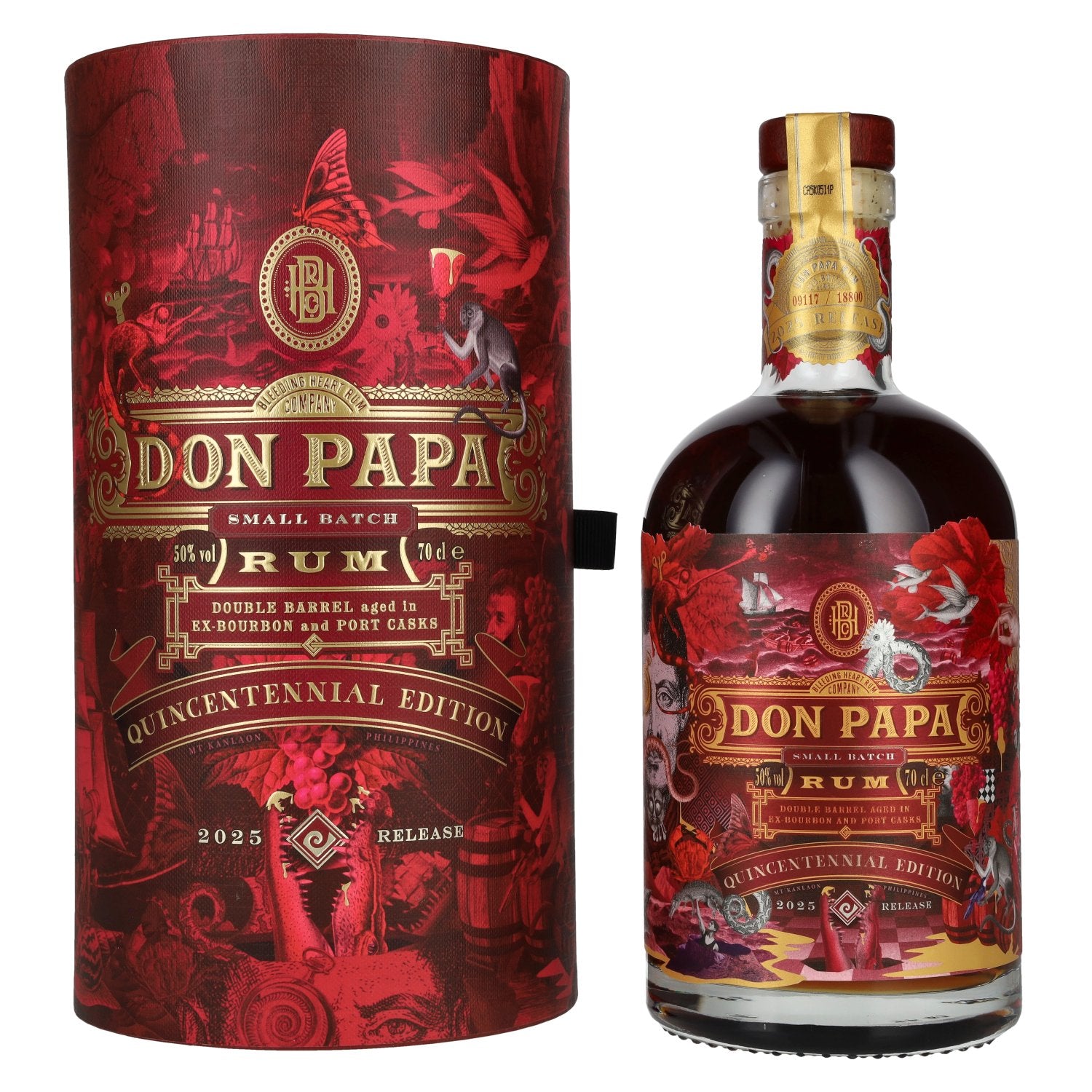 Don Papa 7 Years Old Small Batch Ex-Bourbon & Port Casks Rum Quincentennial Edition 50% Vol. 0,7l in Giftbox