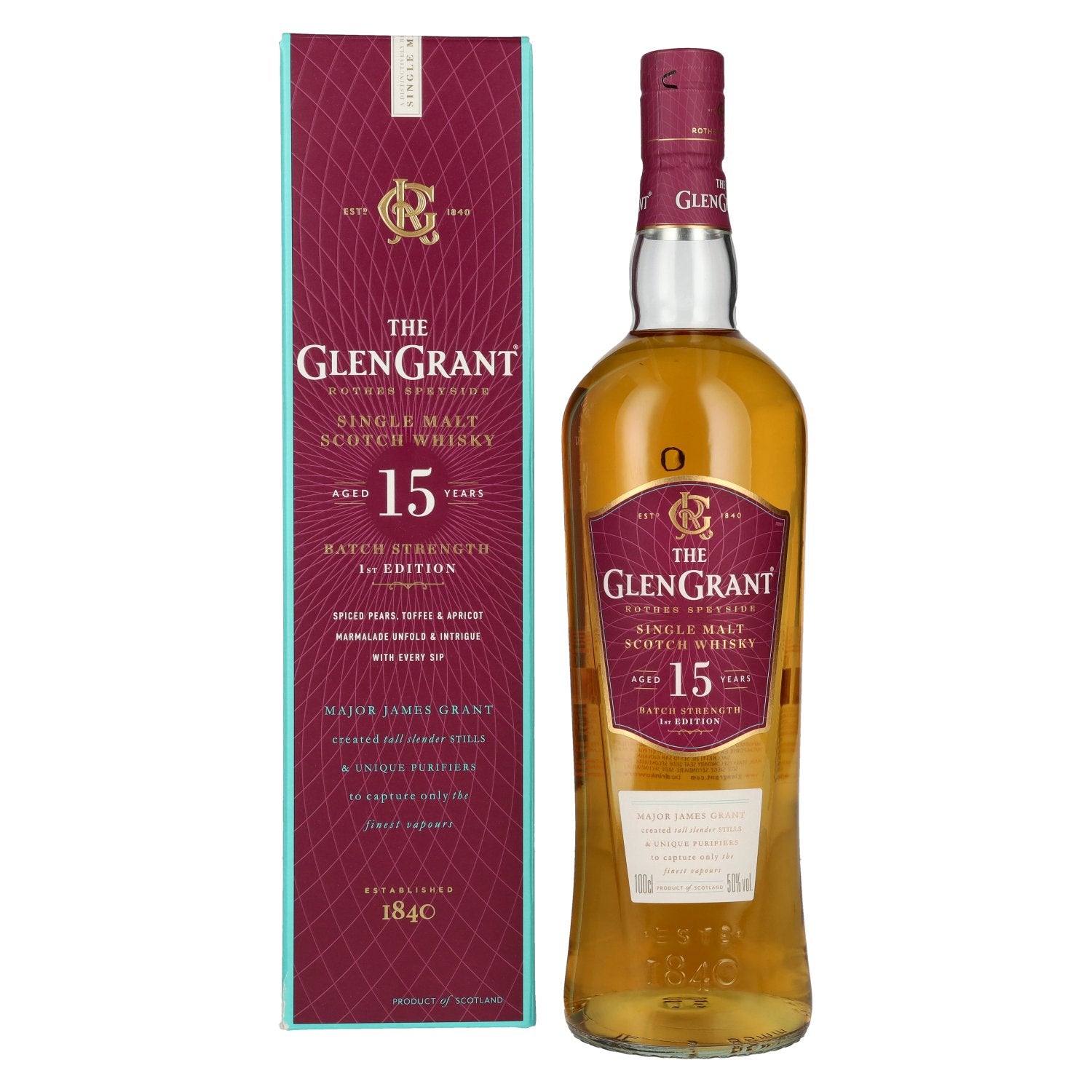 Glen Grant 15 Years Old BATCH STRENGTH Single Malt Whisky 50% Vol. 1l in Giftbox