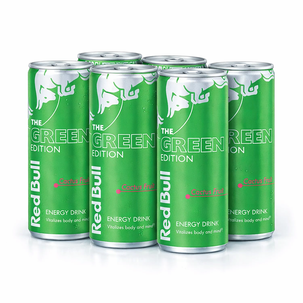 Red Bull Energy Drink GREEN Edition Cactus Fruit 0.25l (pack of 6)