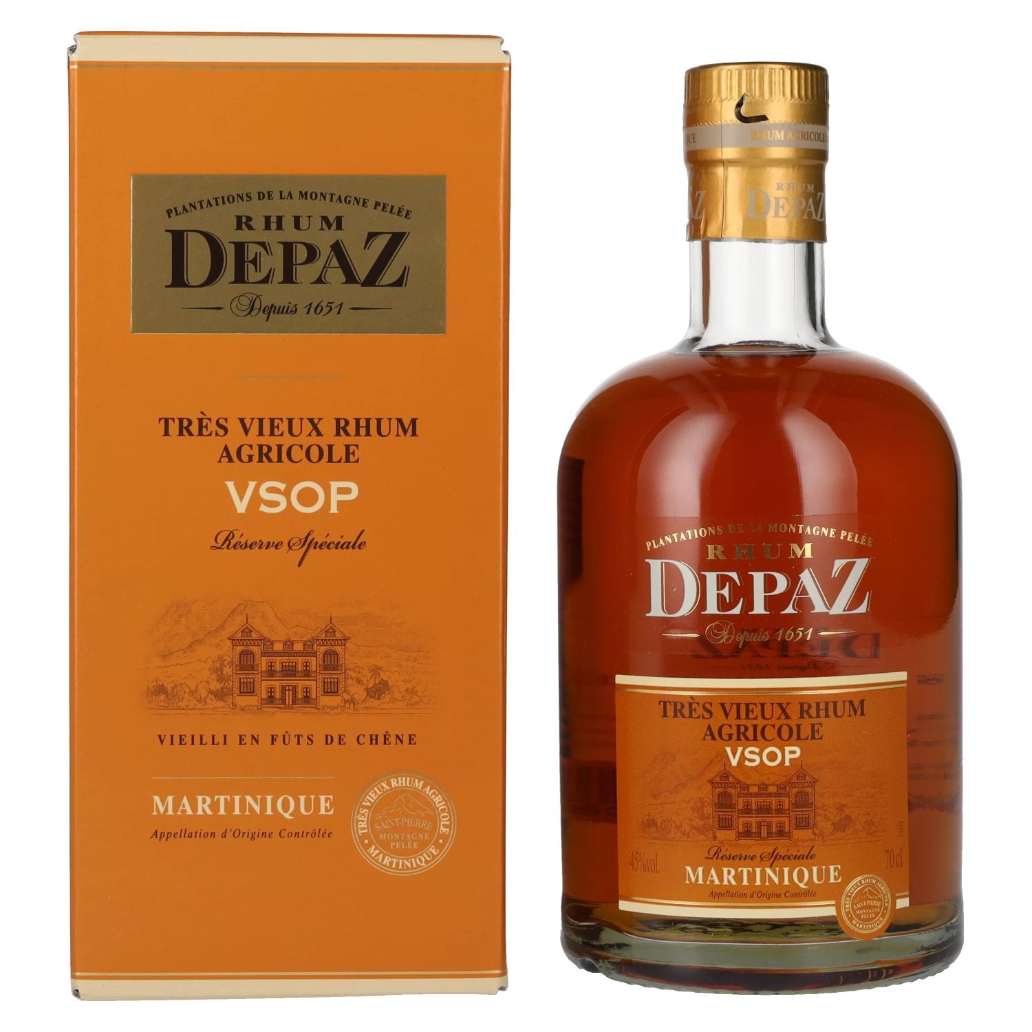 Depaz Rhum Tres Agricole Vieux VSOP 45% Vol. 0,7l in Giftbox