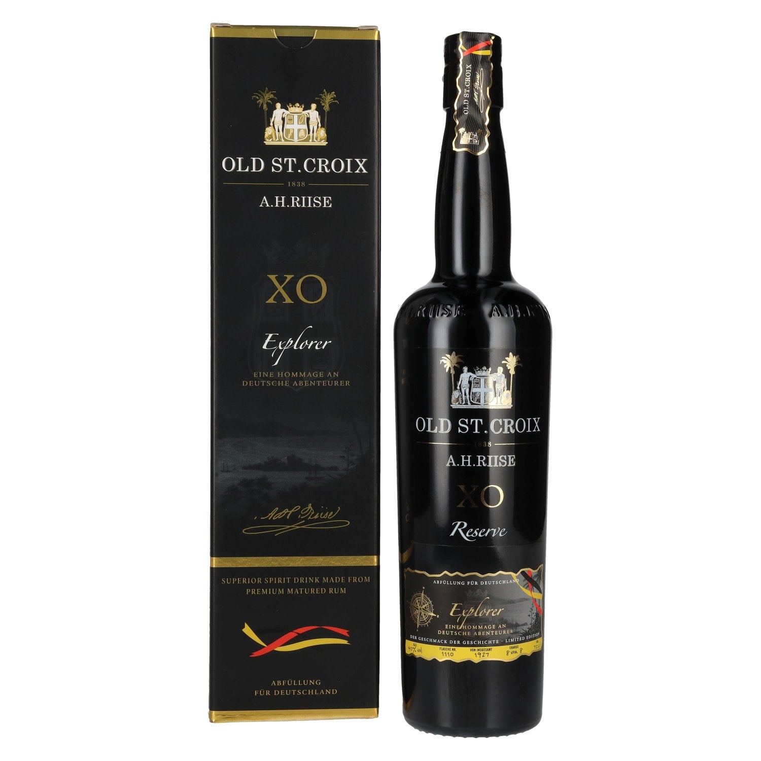 Old St. Croix A.H. Riise XO Explorer Reserve Germany Edition 40% Vol. 0,7l in Giftbox