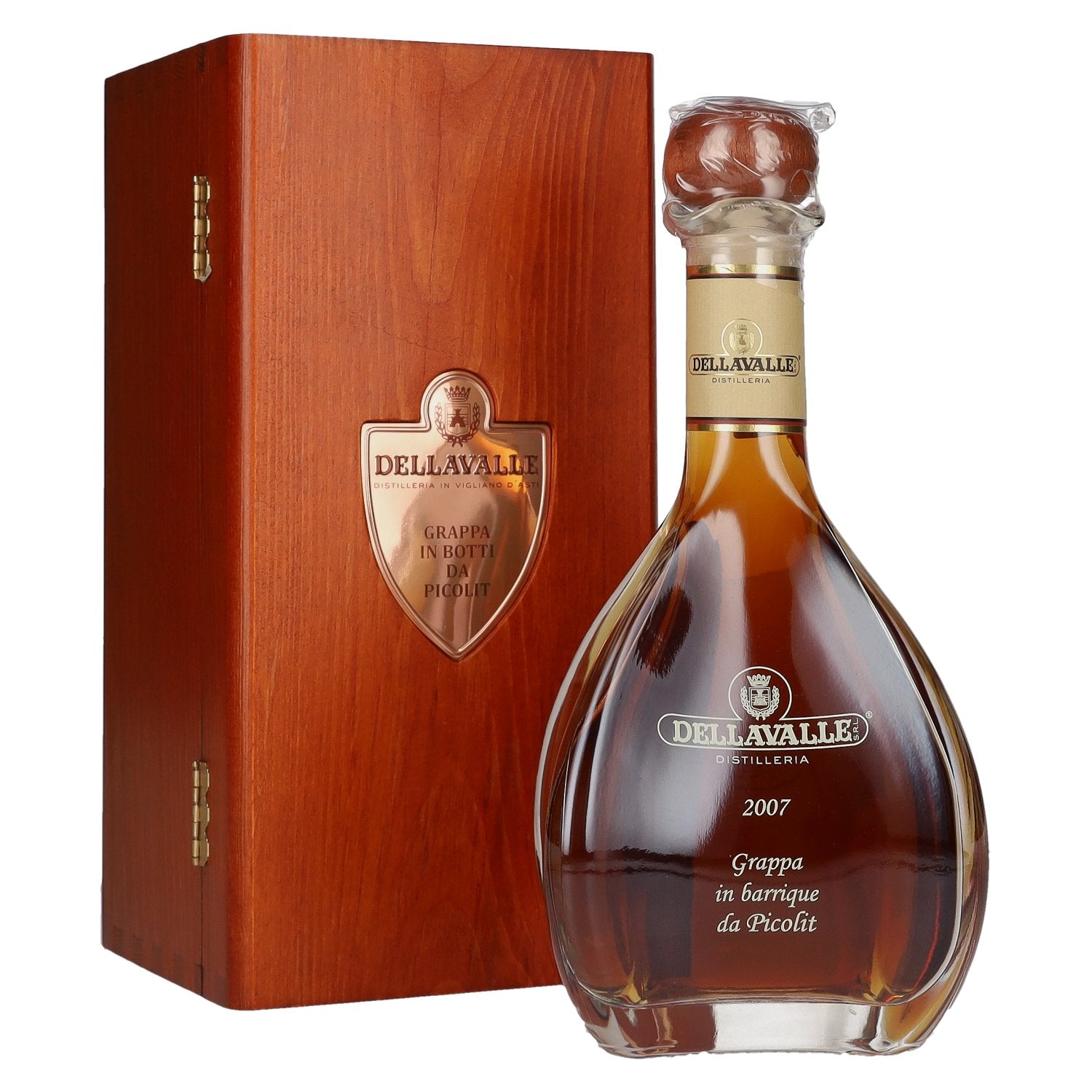 Dellavalle Grappa in Barrique da PICOLIT 2007 42% Vol. 0,7l in Holzkiste