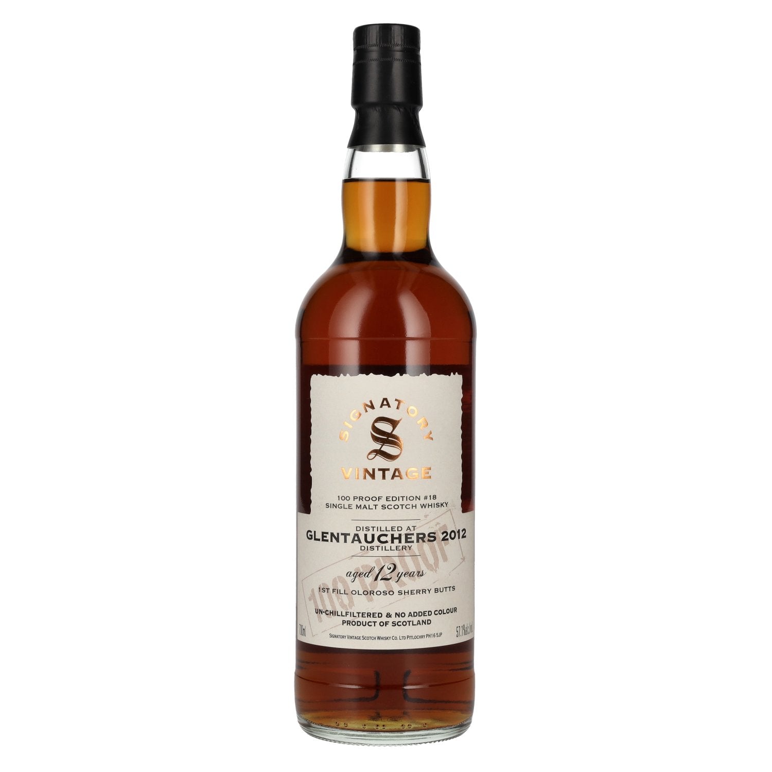 Signatory Vintage 100 Proof Edition GLENTAUCHERS 12 Years Old Single Malt #18 2012 57,1% Vol. 0,7l