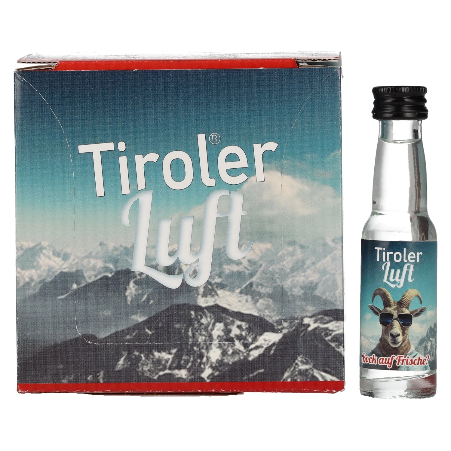 Tiroler Luft Waldbeerlikoer with Minze 18% Vol. 24x0,02l