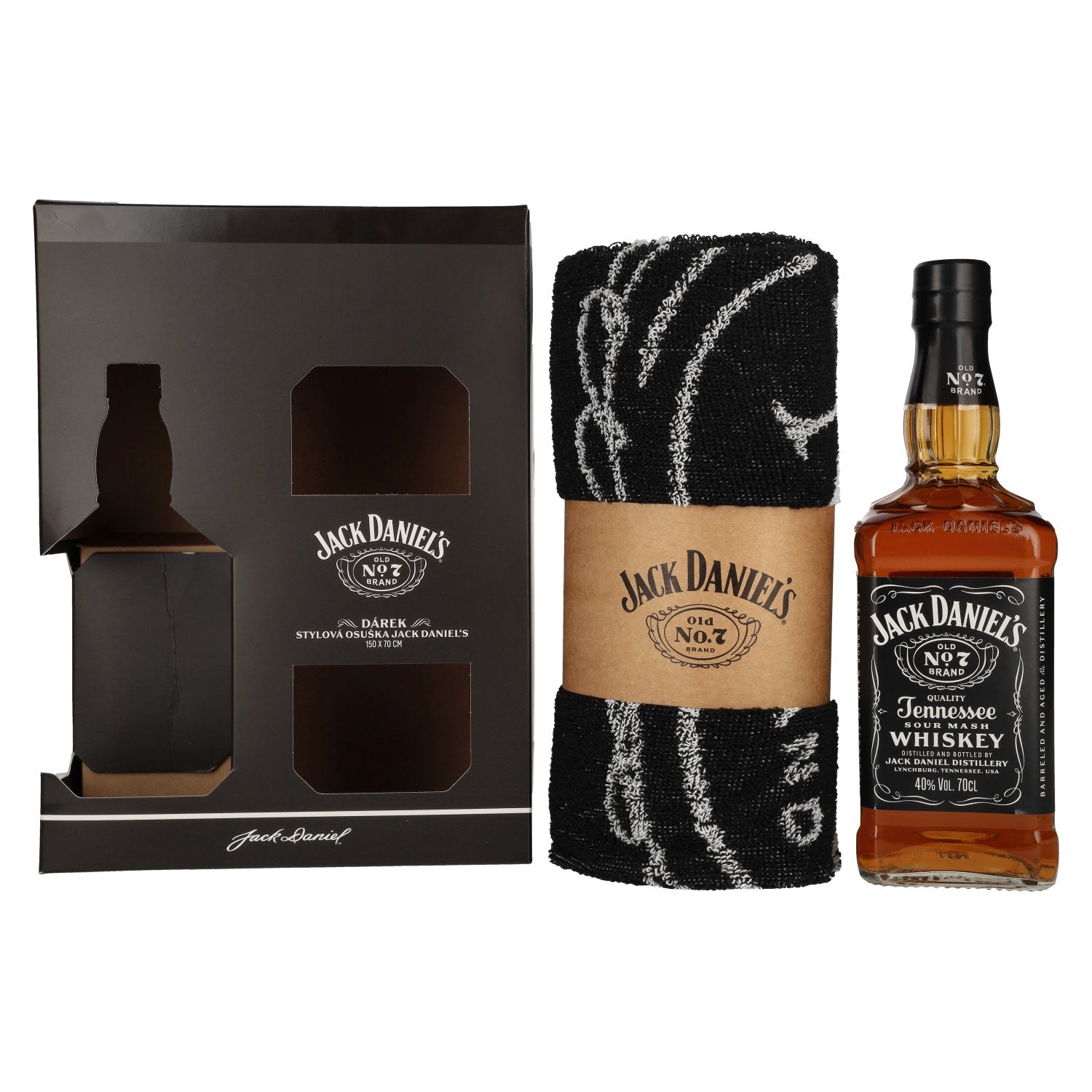 Jack Daniel's Tennessee Whiskey 40% Vol. 0,7l in Giftbox with Handtuch