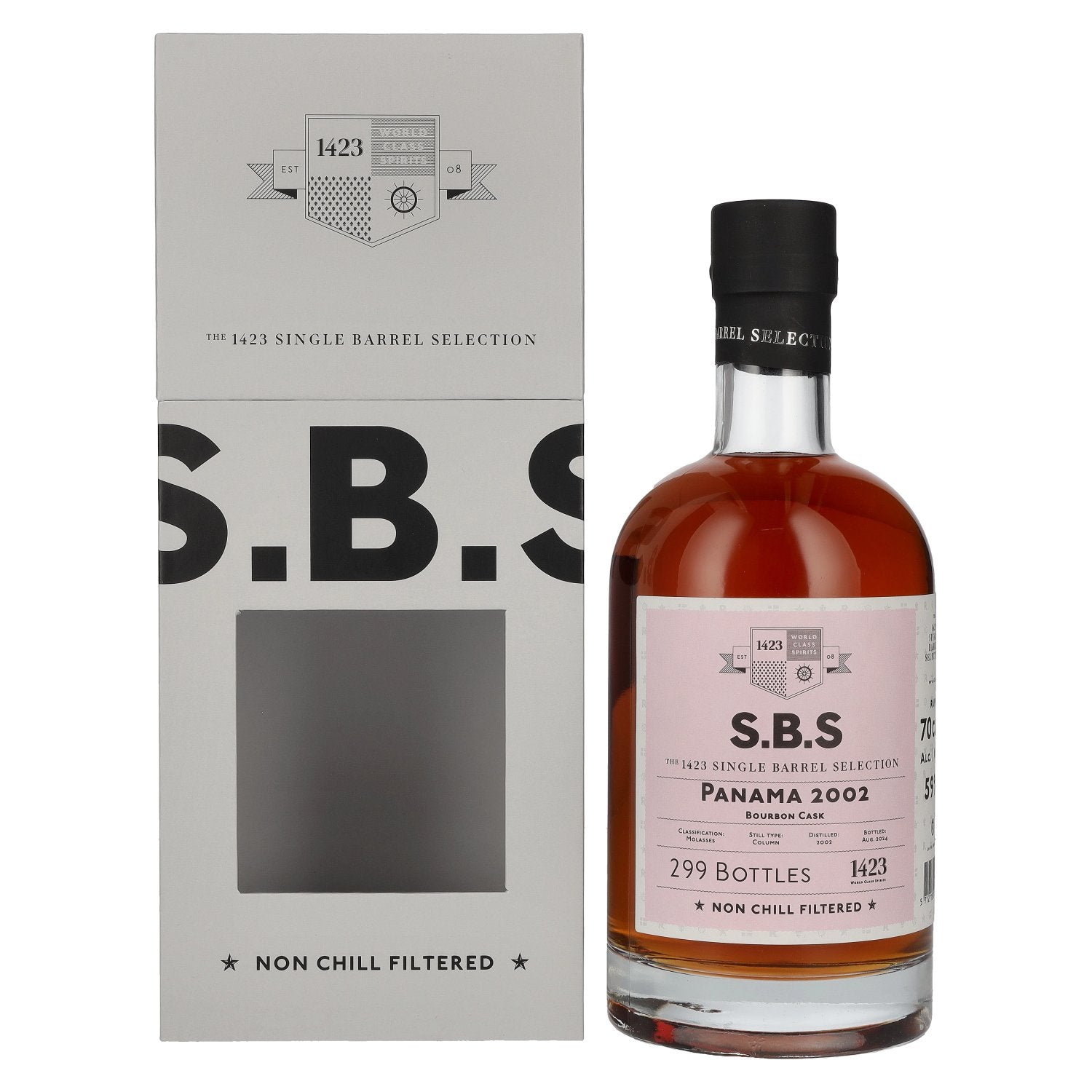 1423 S.B.S PANAMA Bourbon Cask 2002 59% Vol. 0,7l in Giftbox