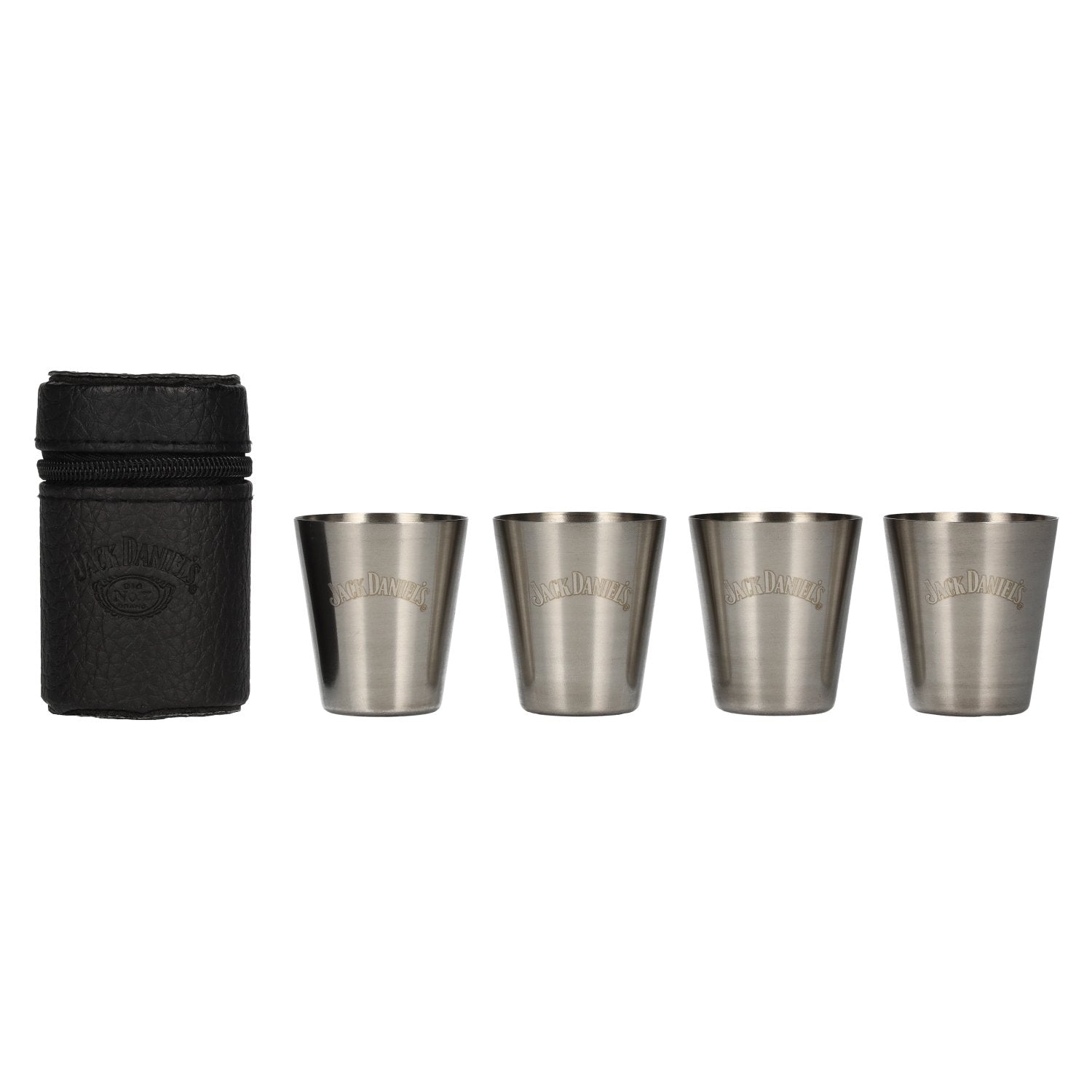 Jack Daniel's Shot Cups in Ledertasche