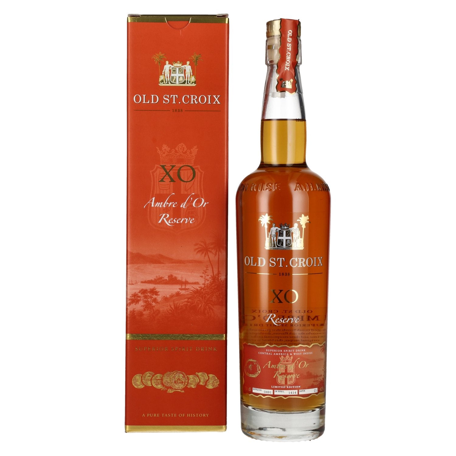 Old St. Croix A.H. Riise X.O. Ambre d'Or Reserve 42% Vol. 0,7l in Giftbox
