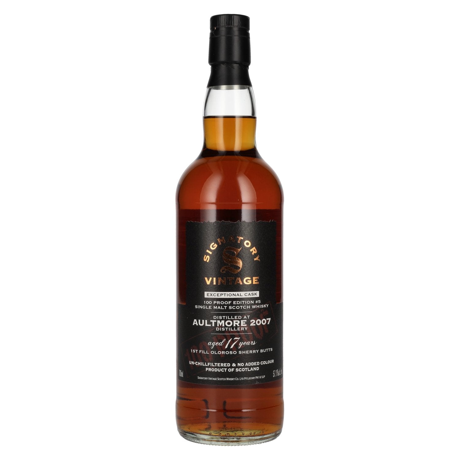 Signatory Vintage 100 Proof Edition AULTMORE 17 Years Old Exceptional Cask #5 2007 57,1% Vol. 0,7l