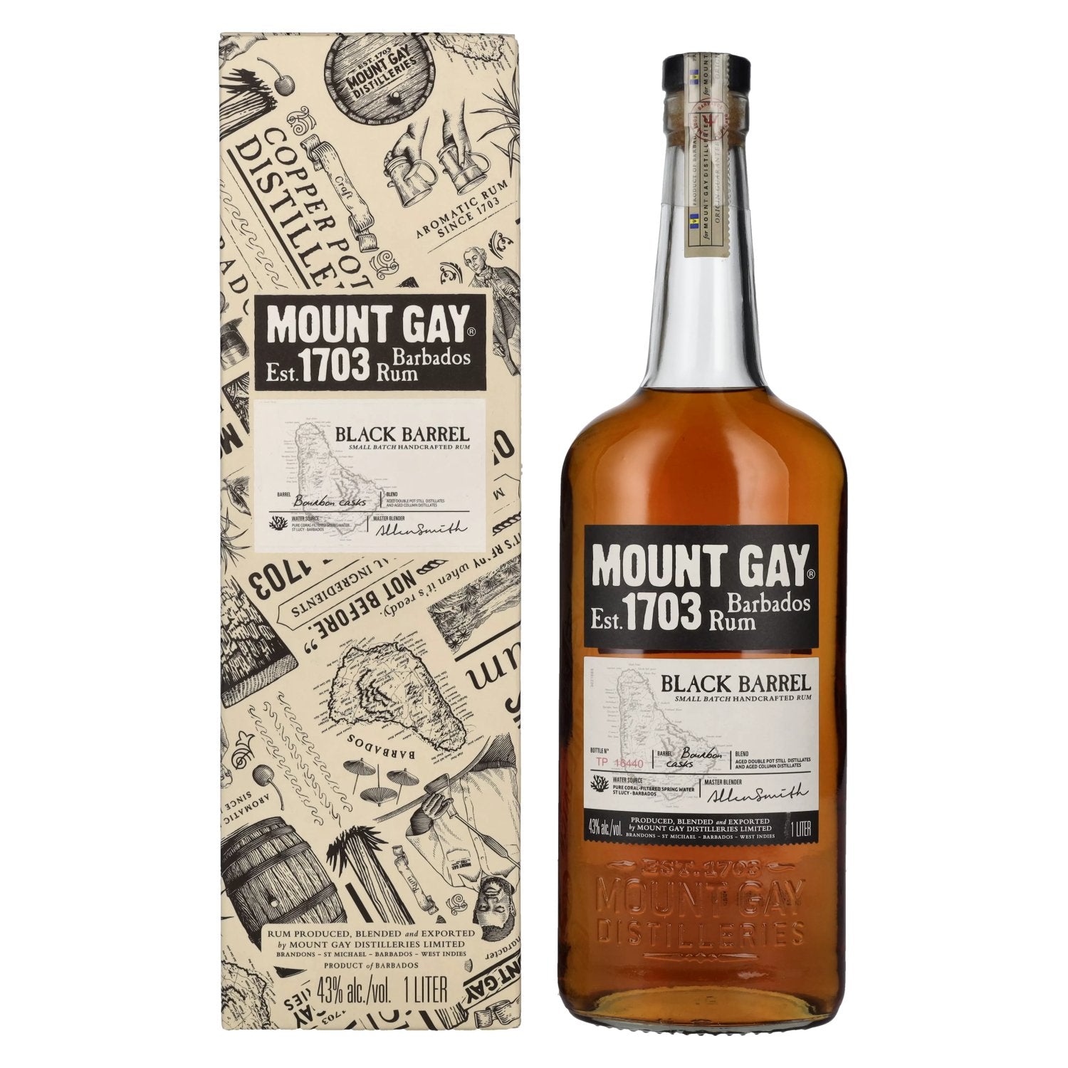 Mount Gay 1703 BLACK BARREL Barbados Rum 43% Vol. 1l in Giftbox