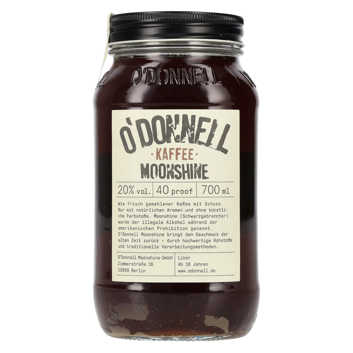 O'Donnell Moonshine KAFFEE Likoer 20% Vol. 0,7l