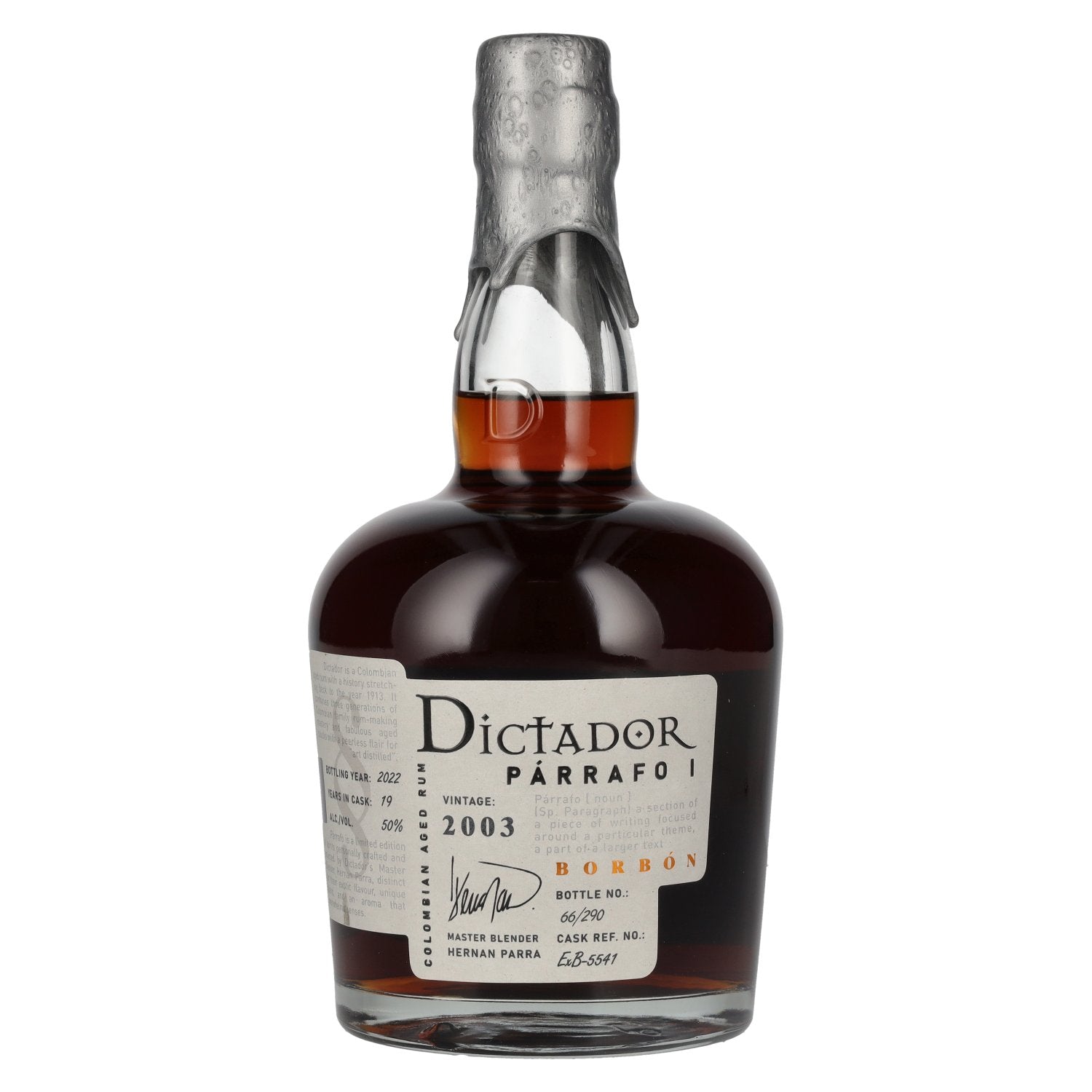 Dictador PARRAFO I 19 Years Old BORBON Vintage 50% Vol. 0,7l