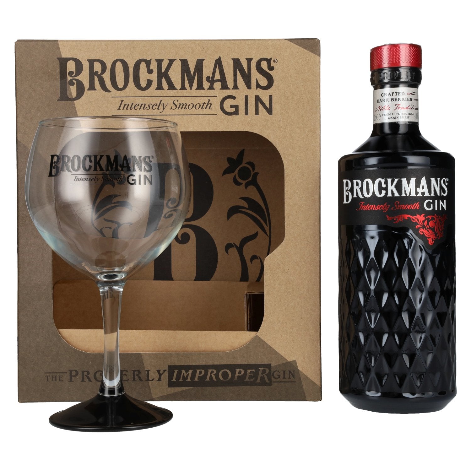 Brockmans Intensely Smooth PREMIUM GIN 40% Vol. 0,7l in Giftbox with glass
