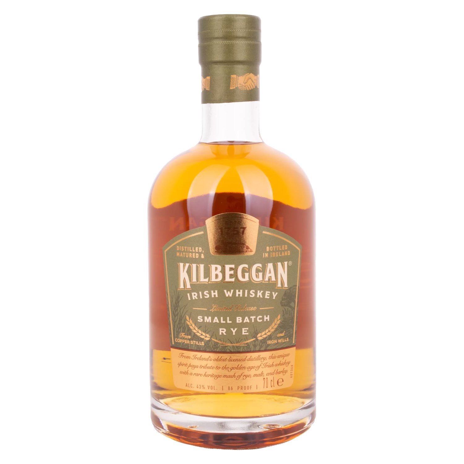 Kilbeggan SMALL BATCH RYE Irish Whiskey Limited Release 43% Vol. 0,7l