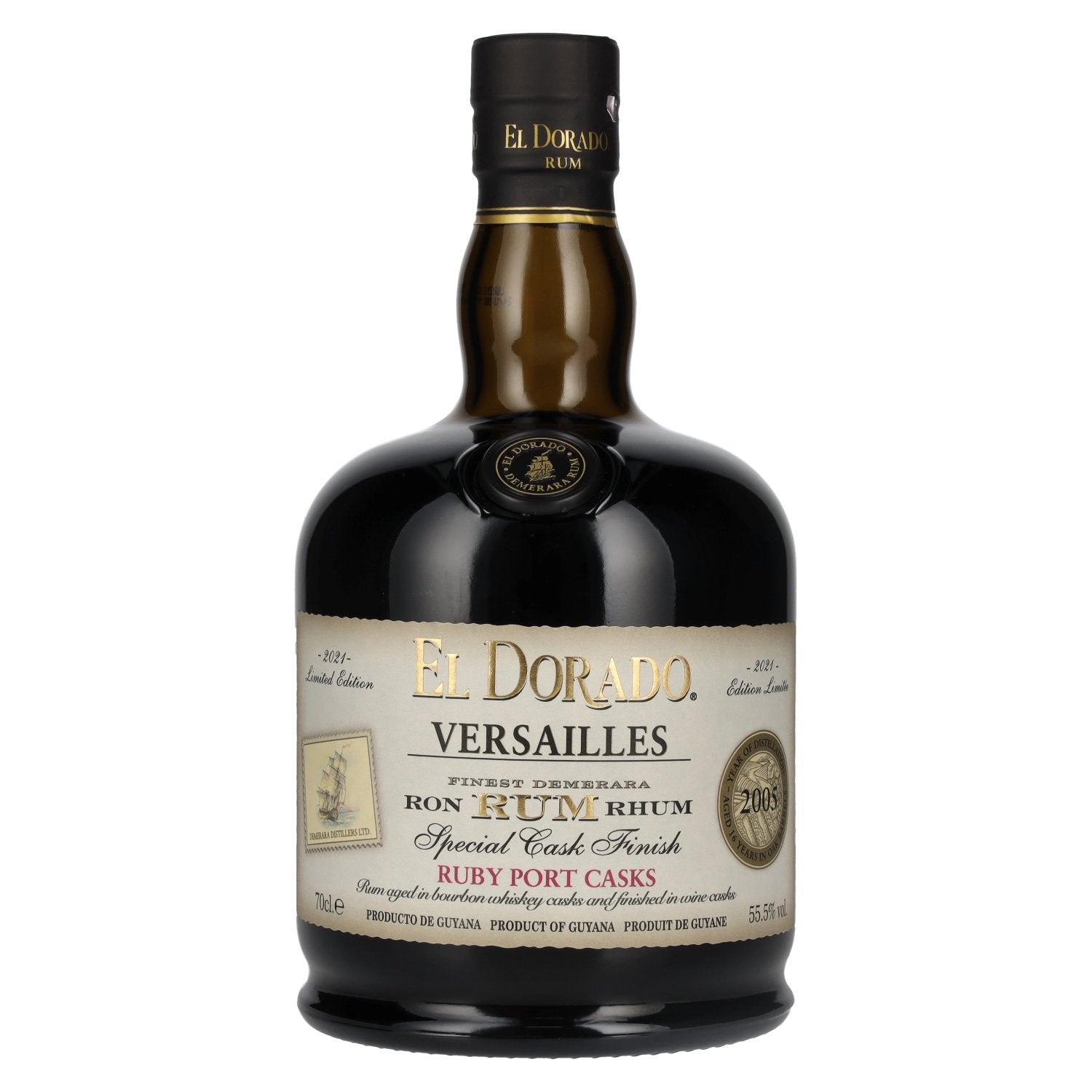 El Dorado Rum VERSAILLES Special Ruby Port Wine Casks 2005 55,5% Vol. 0,7l