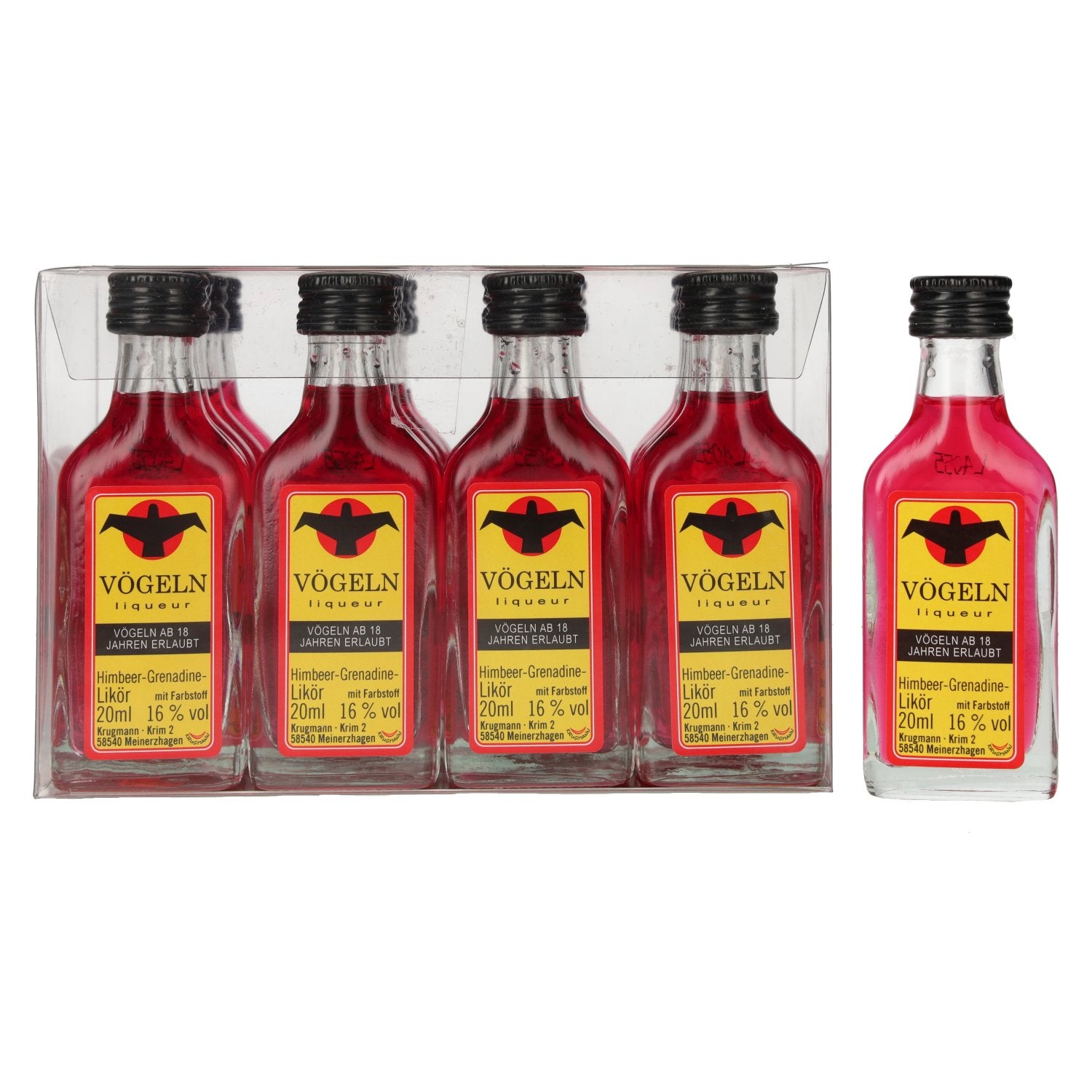 Voegeln Himbeere-Grenadine Likoer 16% Vol. 20x0,02l