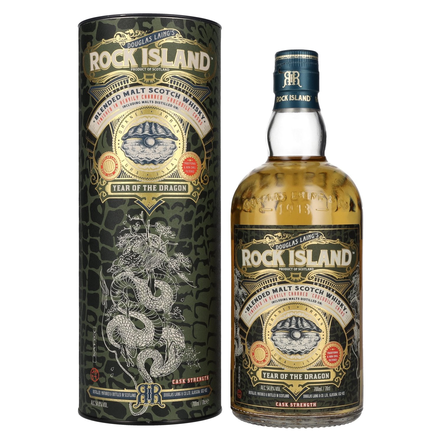 Douglas Laing ROCK ISLAND Year of the Dragon Blended Malt 54,8% Vol. 0,7l in Giftbox