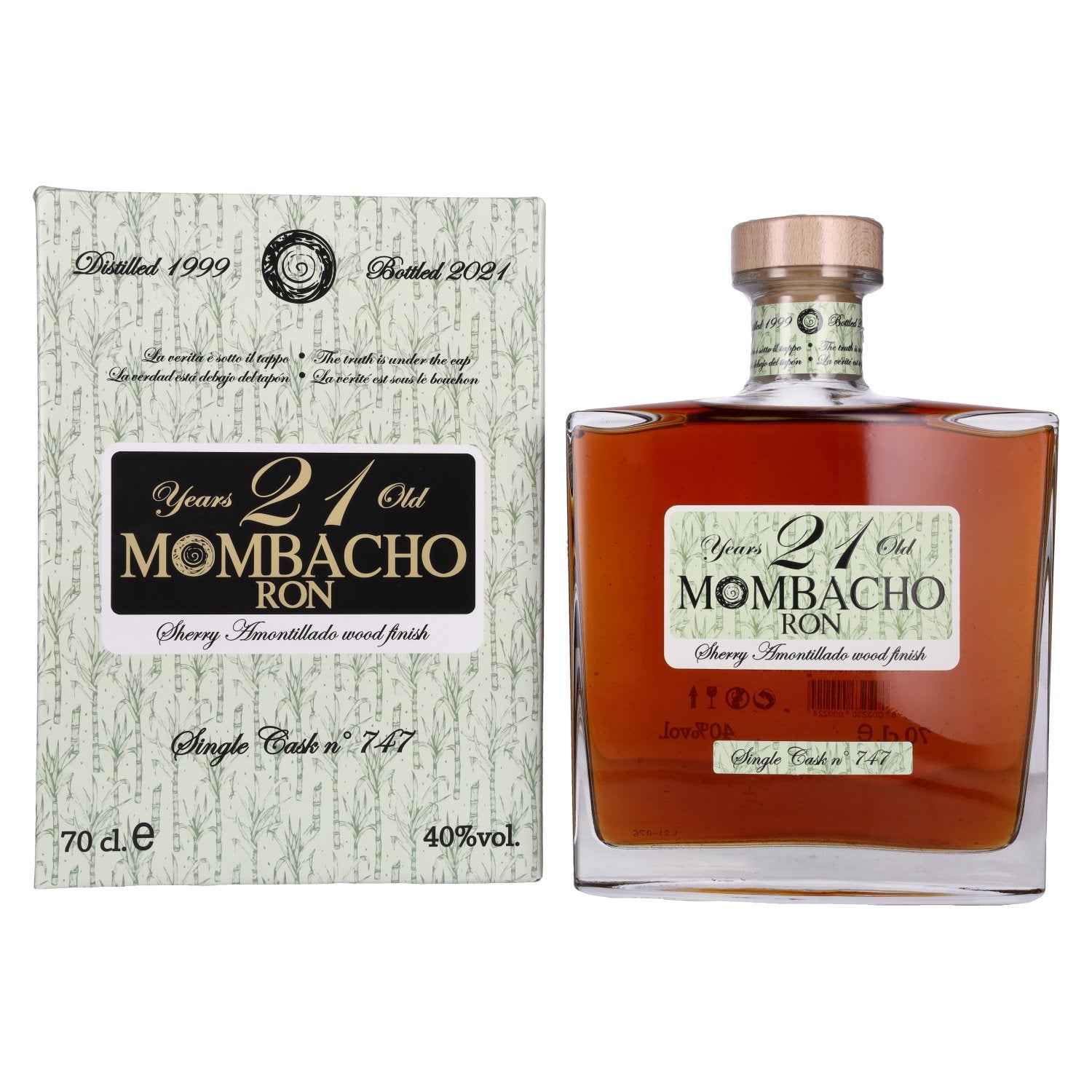 Mombacho Ron 21 Years Old Sherry Wood Finish 40% Vol. 0,7l in Giftbox