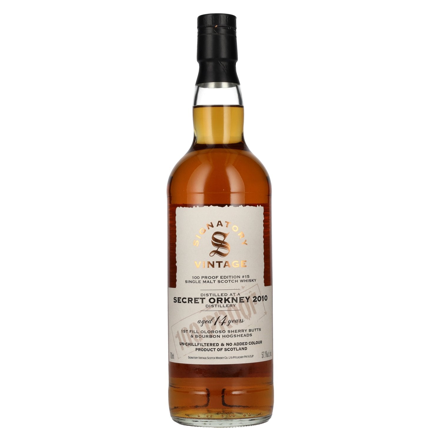 Signatory Vintage 100 Proof Edition SECRET ORKNEY 14 Years Old Single Malt #15 2010 57,1% Vol. 0,7l