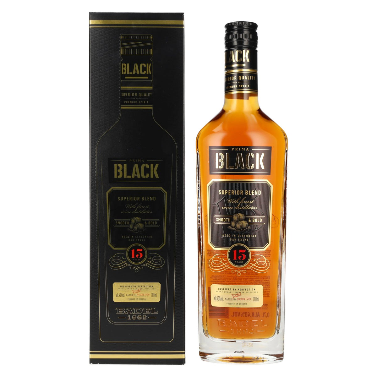 Badel Prima Black Superior Blend 40% Vol. 0,7l in Giftbox
