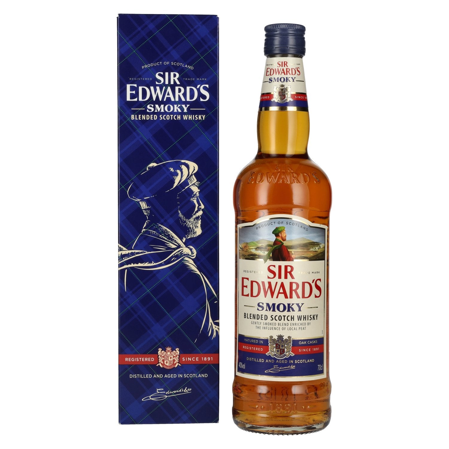 Sir Edward's SMOKY Blended Scotch Whisky 40% Vol. 0,7l in Giftbox