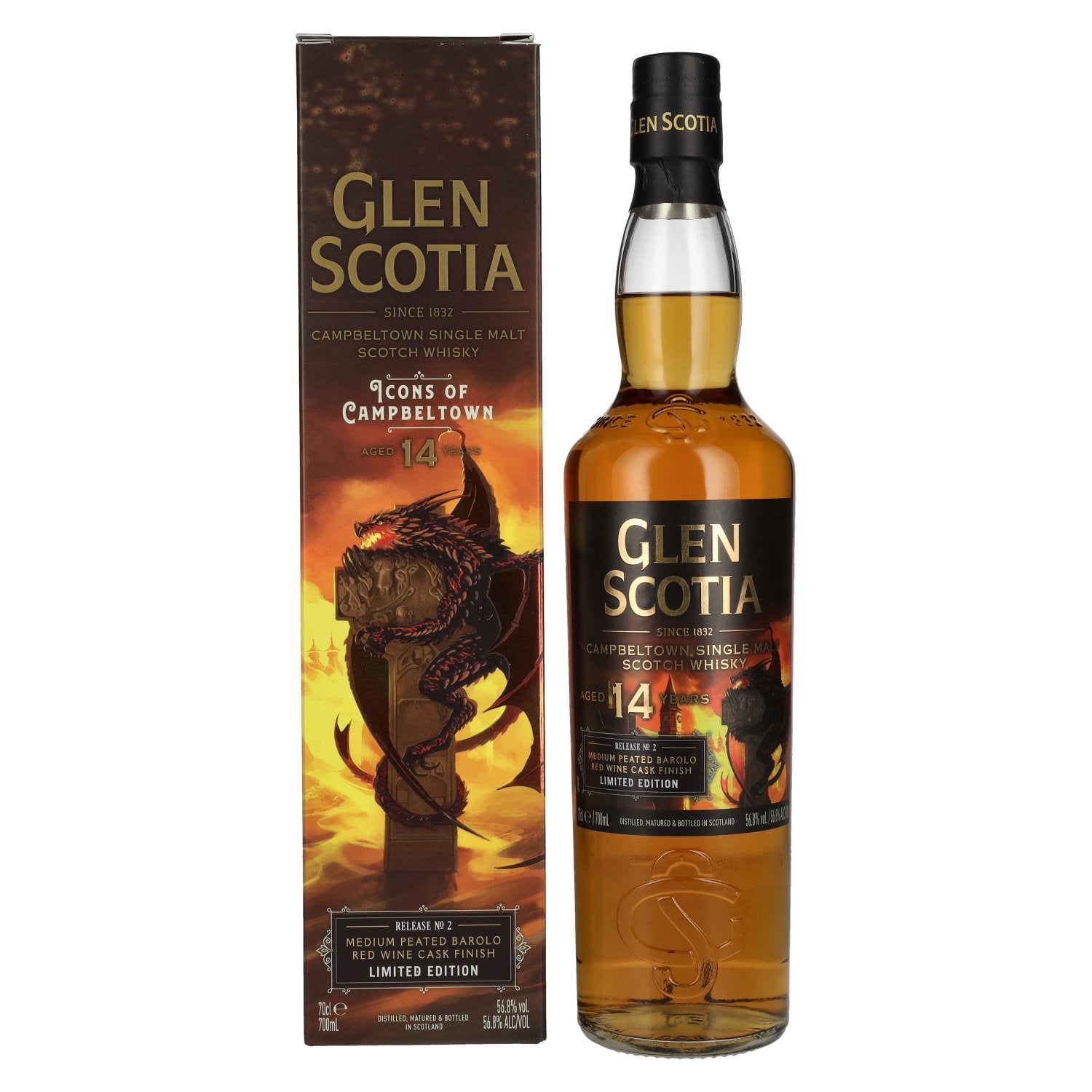 Glen Scotia Icons Of Campbeltown 14 Years Old Barolo Cask Finish Dragon Edition 56,8% Vol. 0,7l in Giftbox