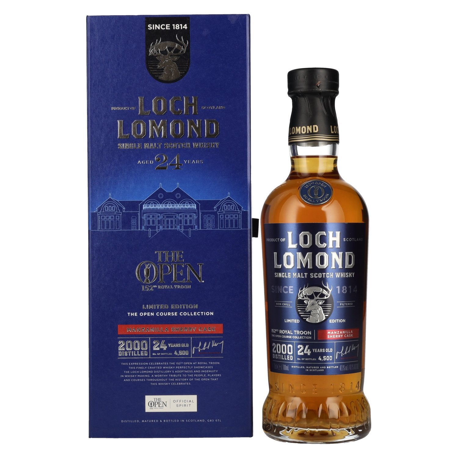 Loch Lomond 24 Years Old THE OPEN 152th Royal Troon Manzanilla Sherry Cask 47,1% Vol. 0,7l in Giftbox