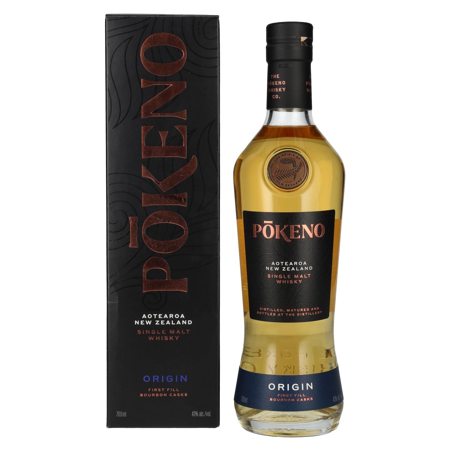Pōkeno Origin Aotearoa New Zealand Single Malt Whisky 43% Vol. 0,7l in Giftbox