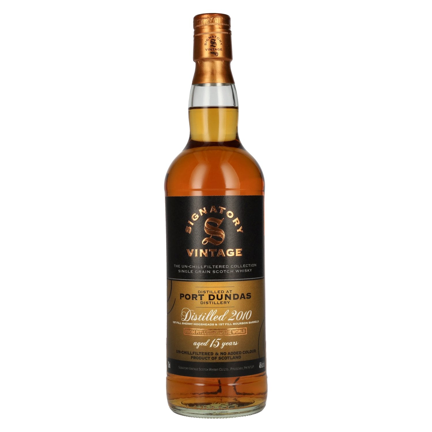 Signatory Vintage PORT DUNDAS 15 Years Old The Un-Chillfiltered 2010 46% Vol. 0,7l in Giftbox
