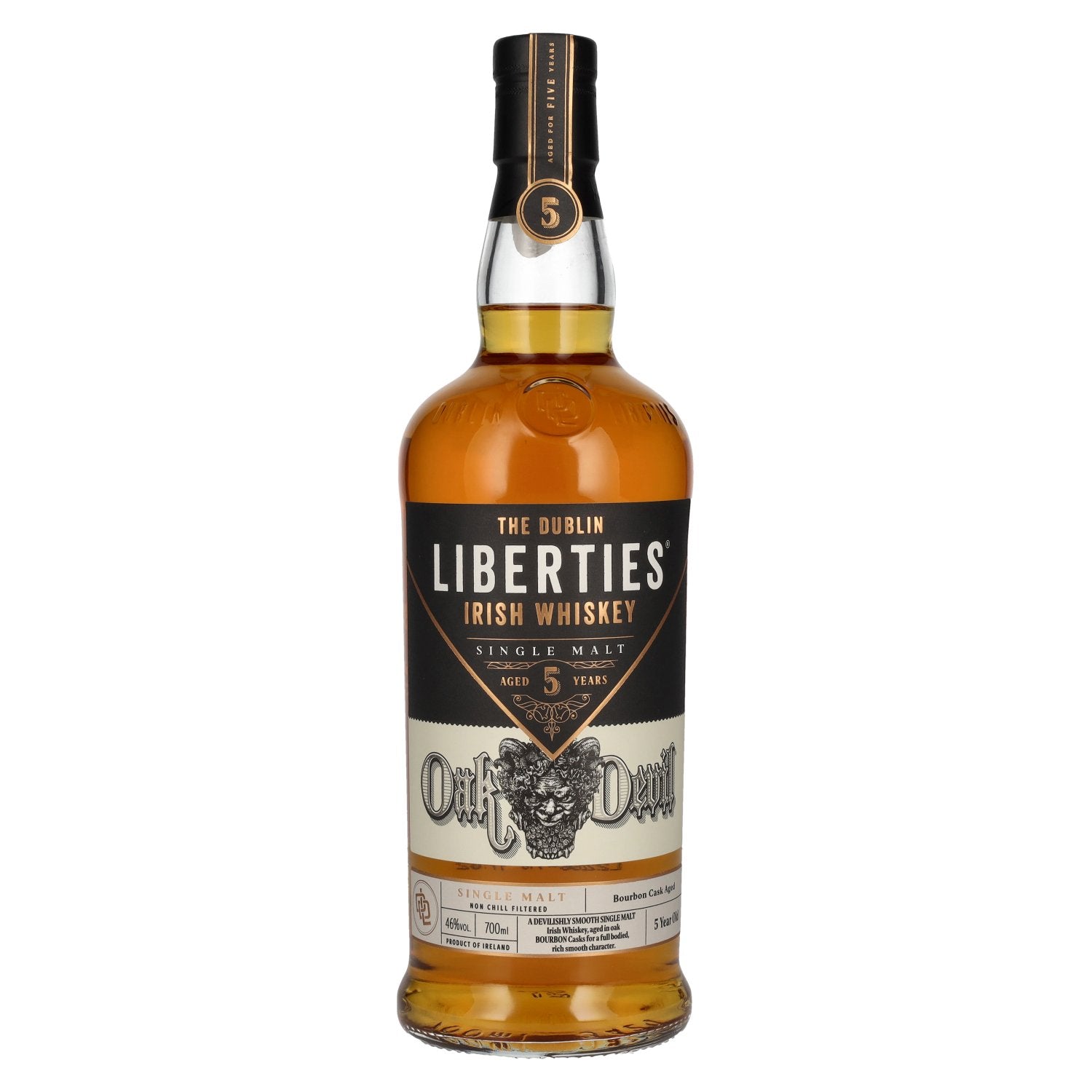 The Dublin LIBERTIES 5 Years Old Single Malt Irish Whiskey Oak Devil 46% Vol. 0,7l