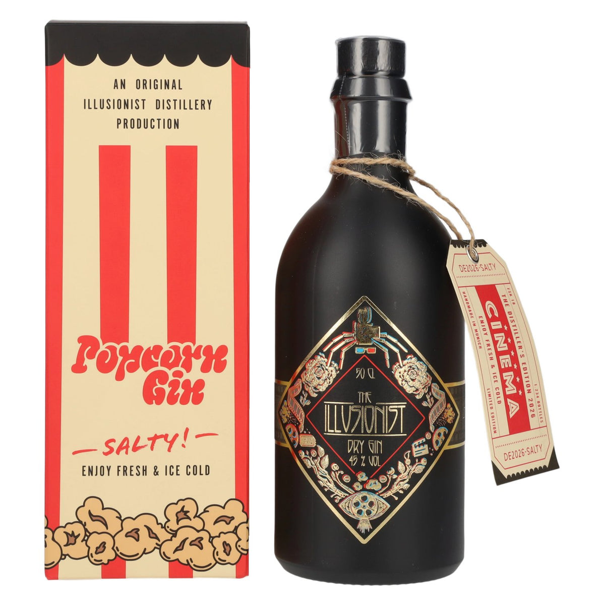 The Illusionist Dry Gin Distiller's The Cinema Edition SALTY 2026 45% Vol. 0,5l in Giftbox with 3D Brille