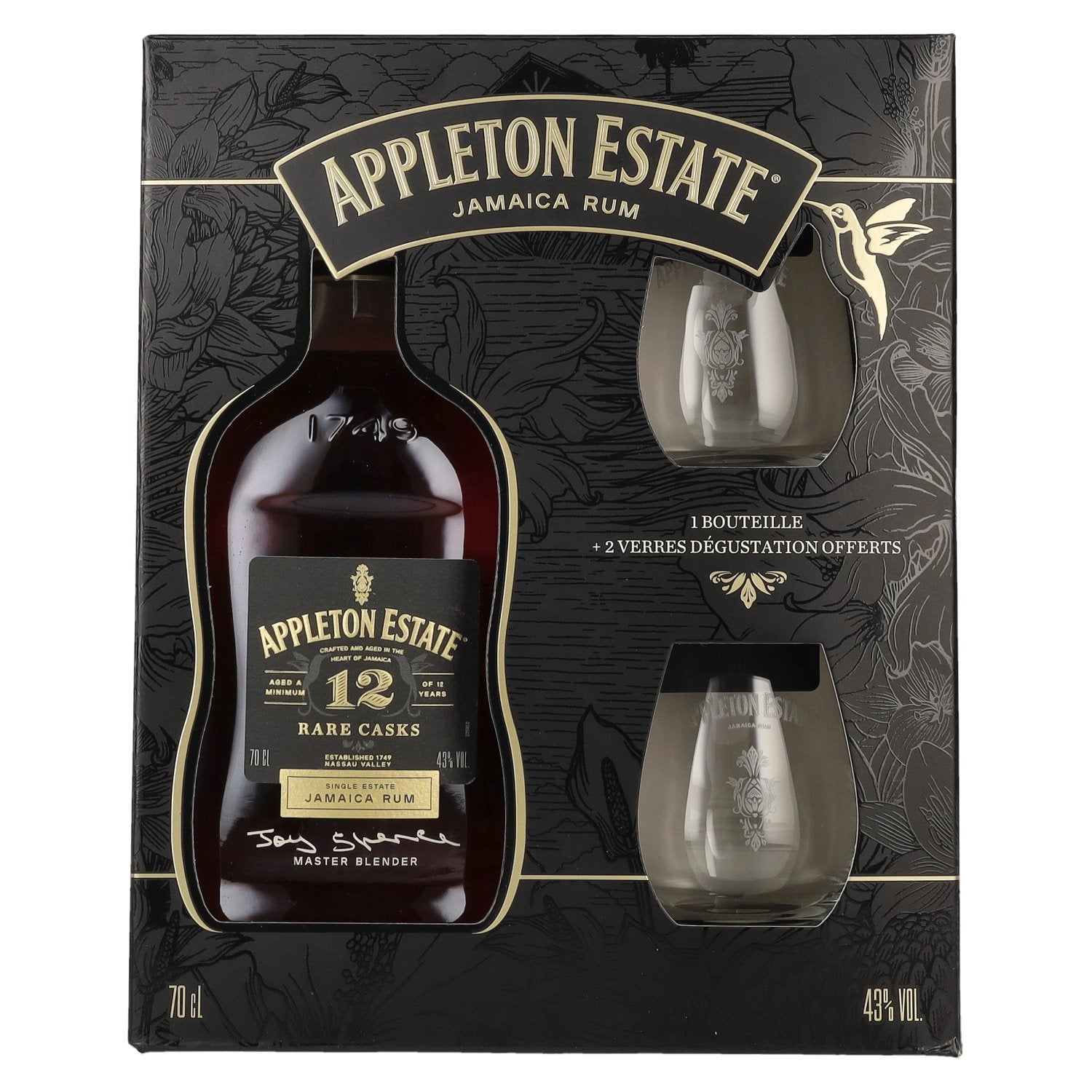 Appleton Estate 12 Years Old Rare Casks Jamaica Rum 43% Vol. 0,7l in Giftbox with 2 glasses