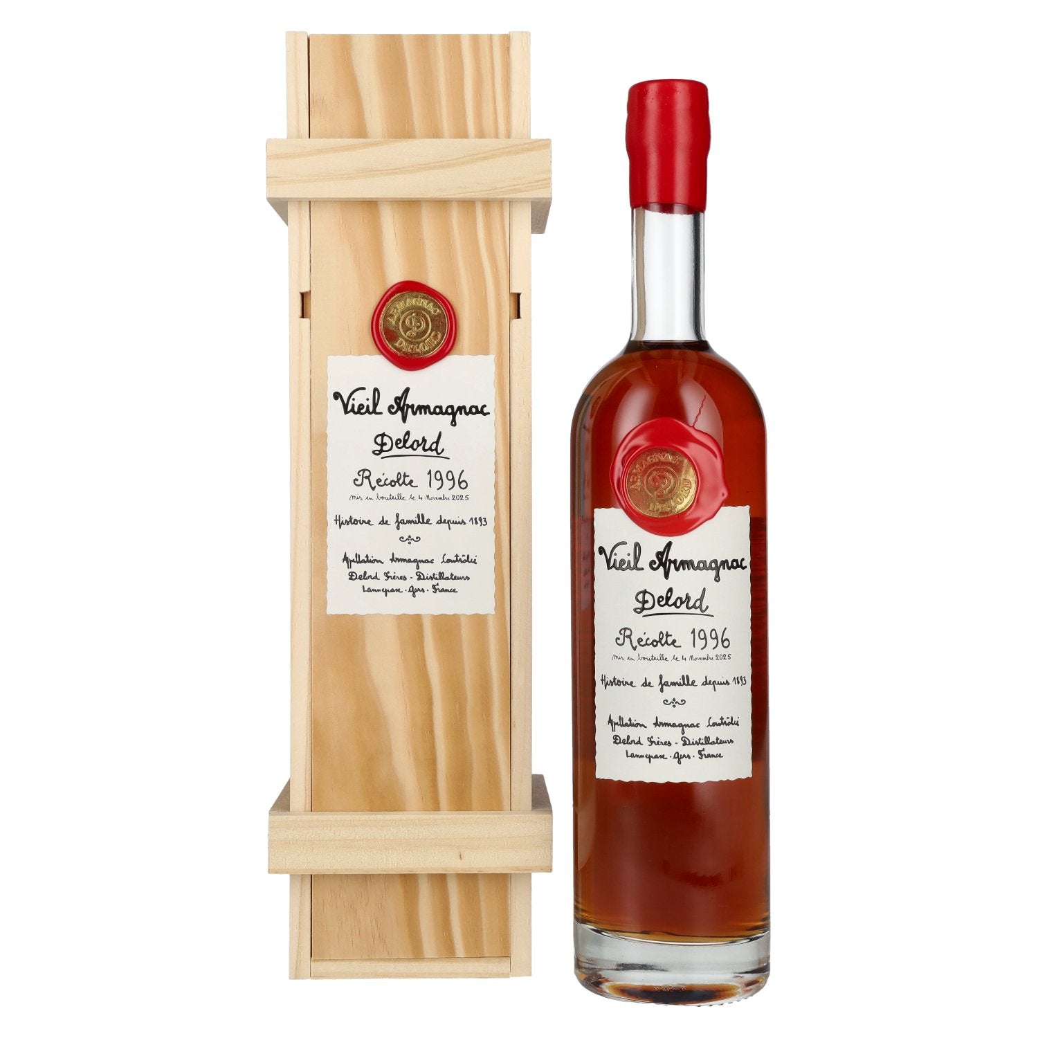 Vieil Armagnac Delord Vintage Recolte 1996 40% Vol. 0,7l in Holzkiste