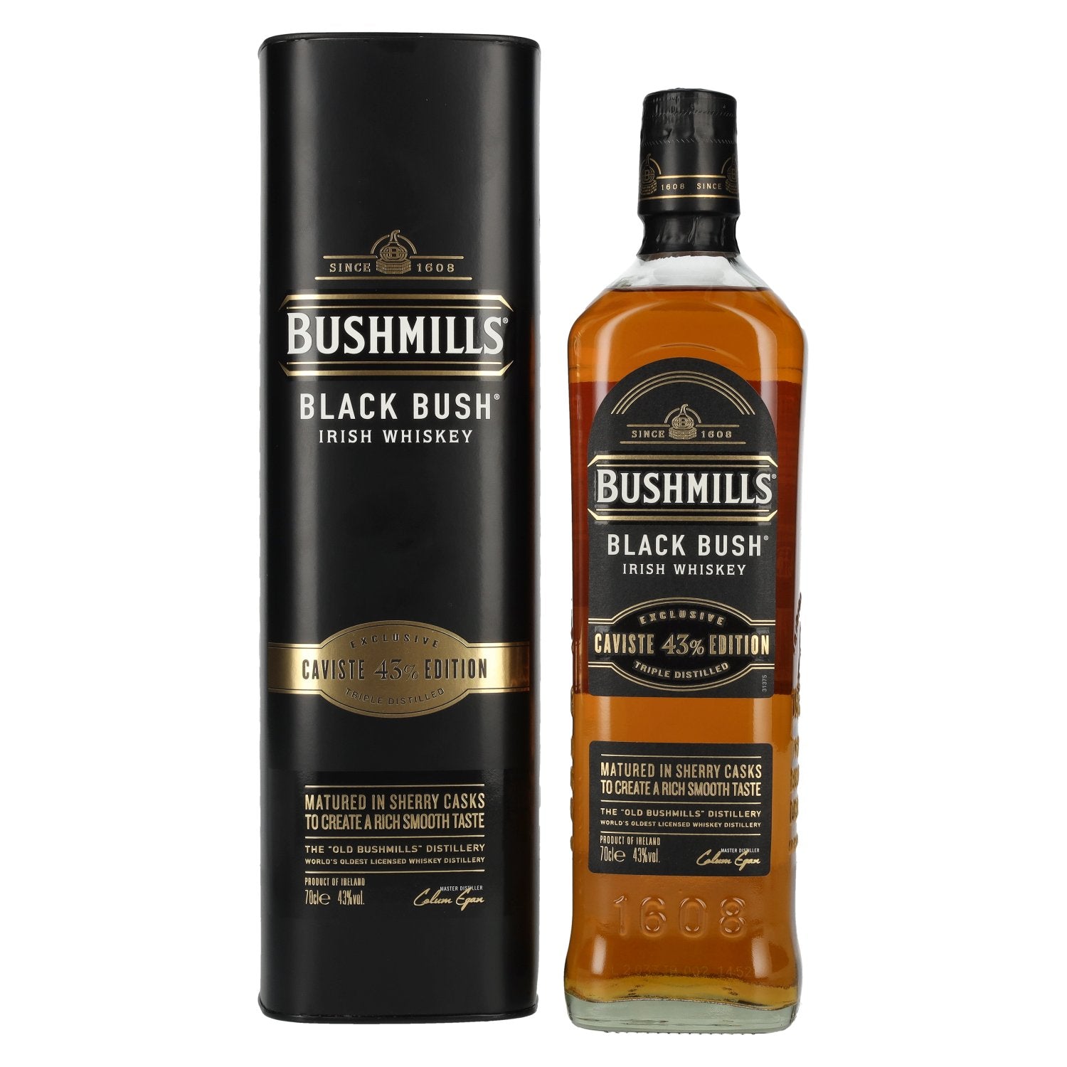 Bushmills BLACK BUSH Irish Whiskey Caviste Edition 43% Vol. 0,7l in Giftbox