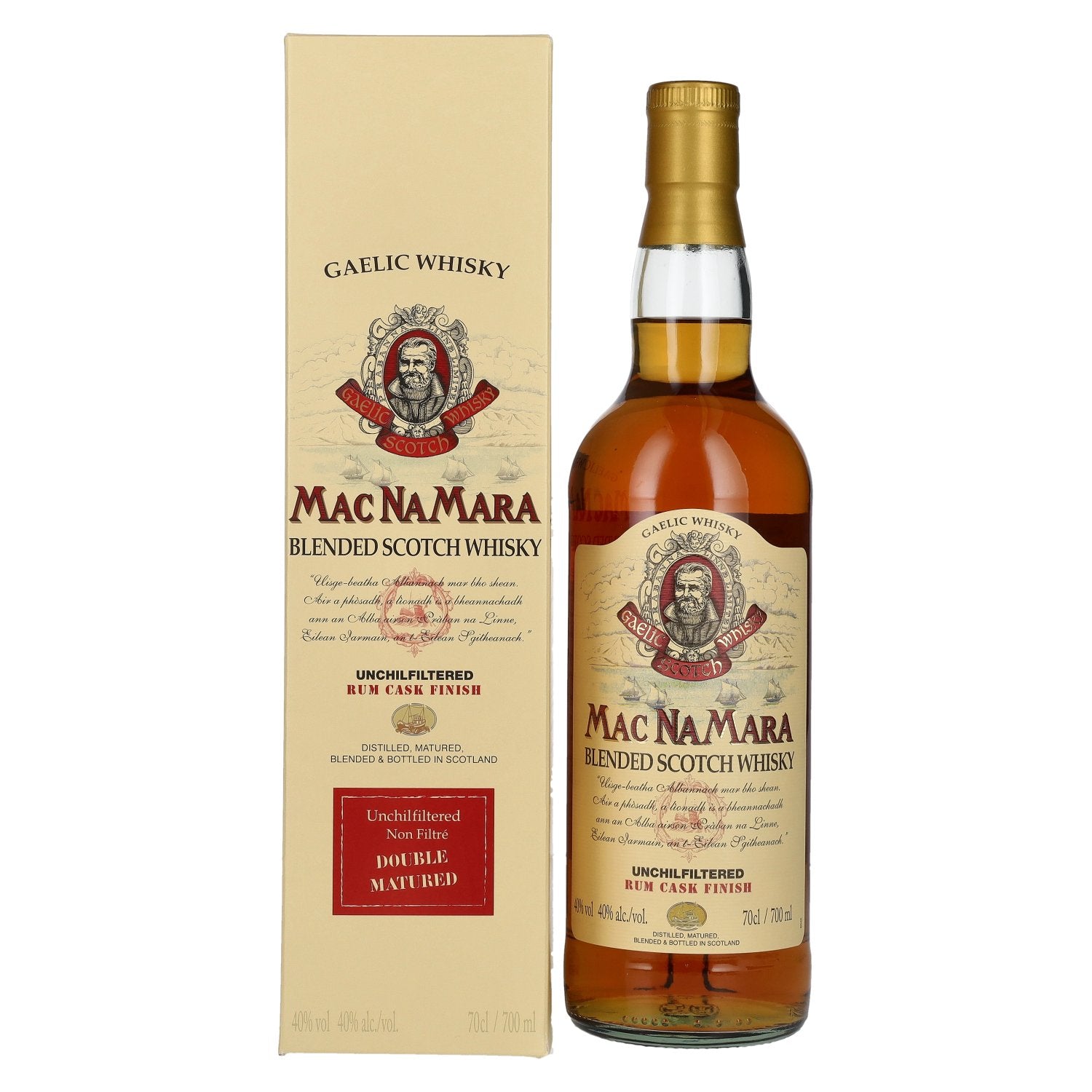 Gaelic Whisky MACNAMARA Rum Cask Finish Blended Scotch Whisky 40% Vol. 0,7l in Giftbox