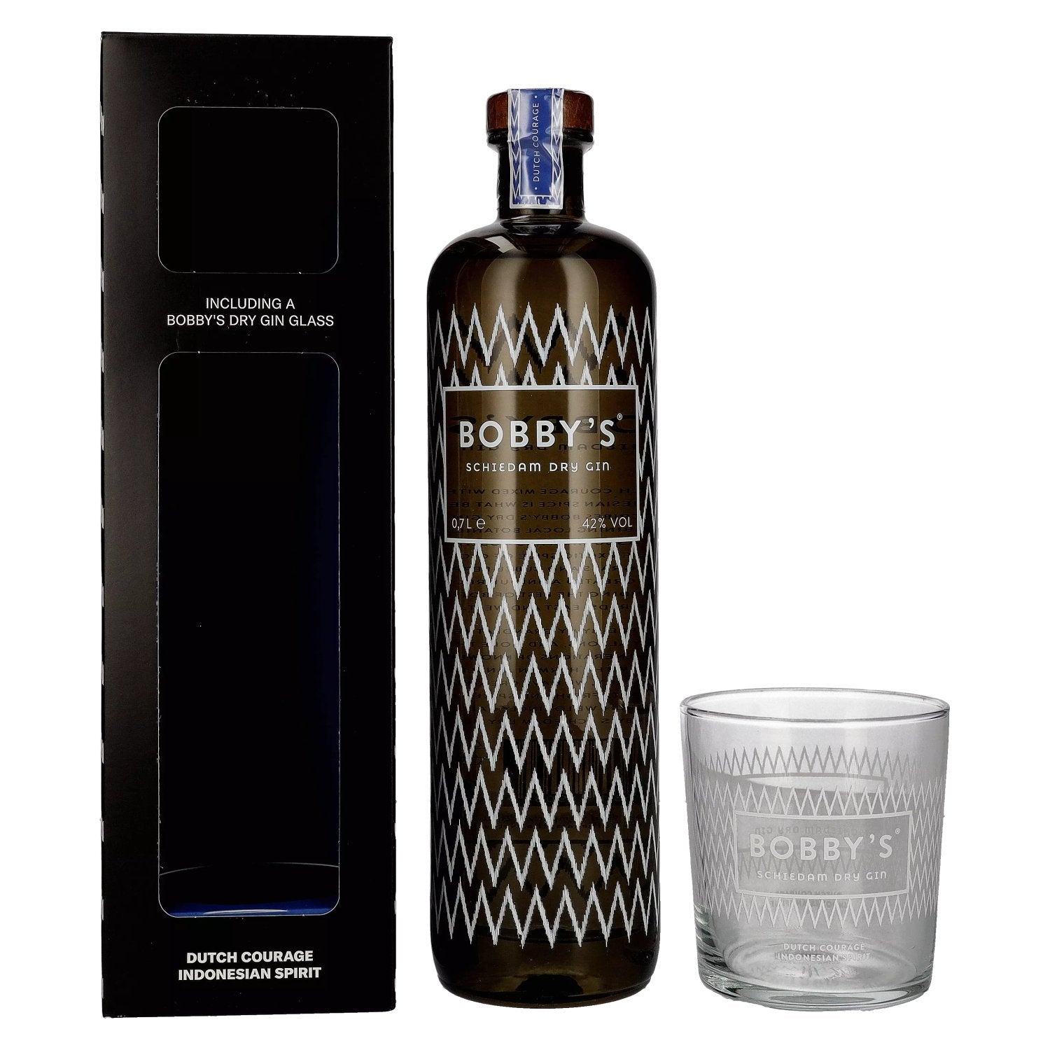 Bobby's Schiedam Dry Gin 42% Vol. 0,7l in Giftbox with glass