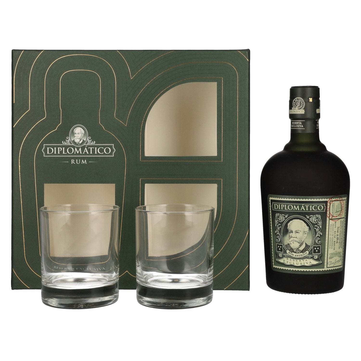 Diplomatico RESERVA EXCLUSIVA Ron Antiguo 40% Vol. 0,7l in Giftbox with 2 glasses