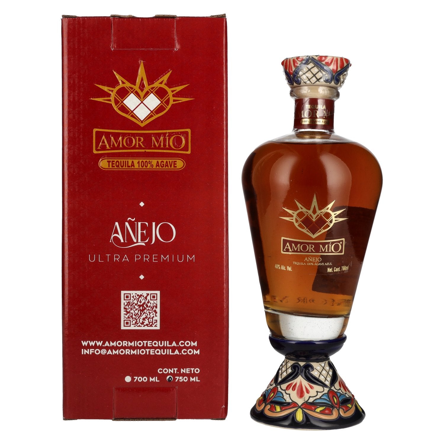 Amor Mio Tequila Anejo 100% Agave Azul 40% Vol. 0,7l in Giftbox