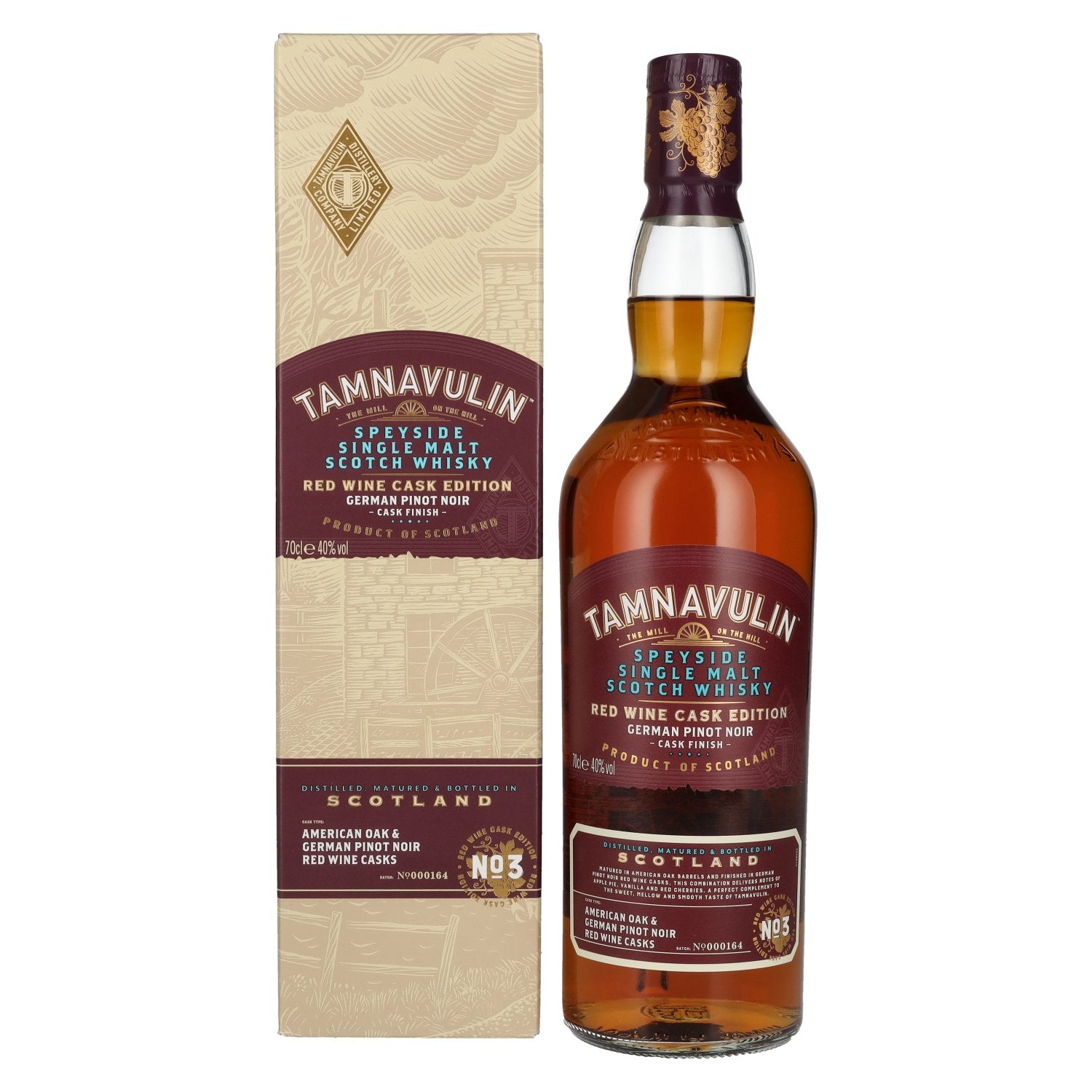 Tamnavulin GERMAN PINOT NOIR CASK Speyside Single Malt Scotch Whisky 40% Vol. 0,7l in Giftbox