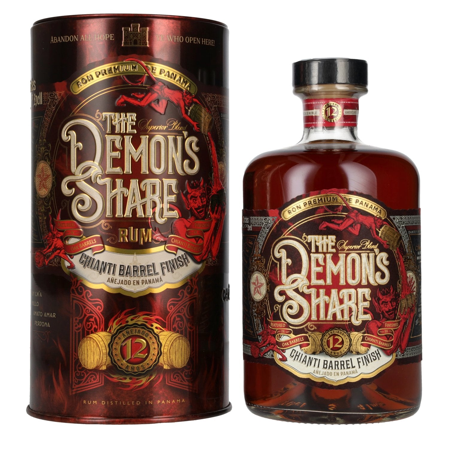 The Demon's Share Superior Blend Rum 12 Years Old Chianti Barrel Finish 41% Vol. 0,7l in Tinbox