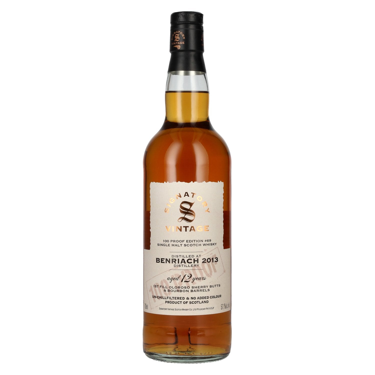 Signatory Vintage 100 Proof Edition BENRIACH 12 Years Old Single Malt #69 2013 57,1% Vol. 0,7l