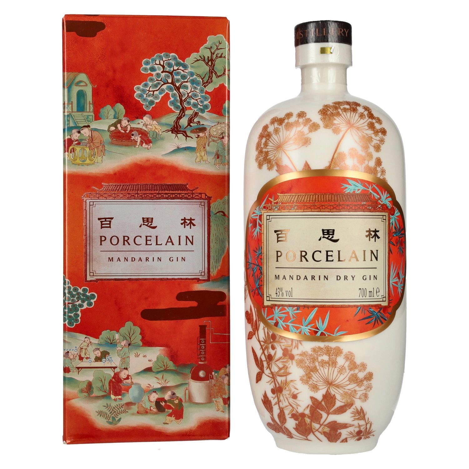 Porcelain Shanghai MANDARIN Dry Gin 43% Vol. 0,7l in Giftbox
